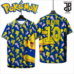 KAOS JERSEY FUTSAL BAJU & BADMINTON  MOTIF ANIME POKEMON Pikachu DRY FIT PREMIUM MURAH BAHAN EMBOSH KIDS ANAK DAN DEWASA COWO/CEWEBIG SIZE