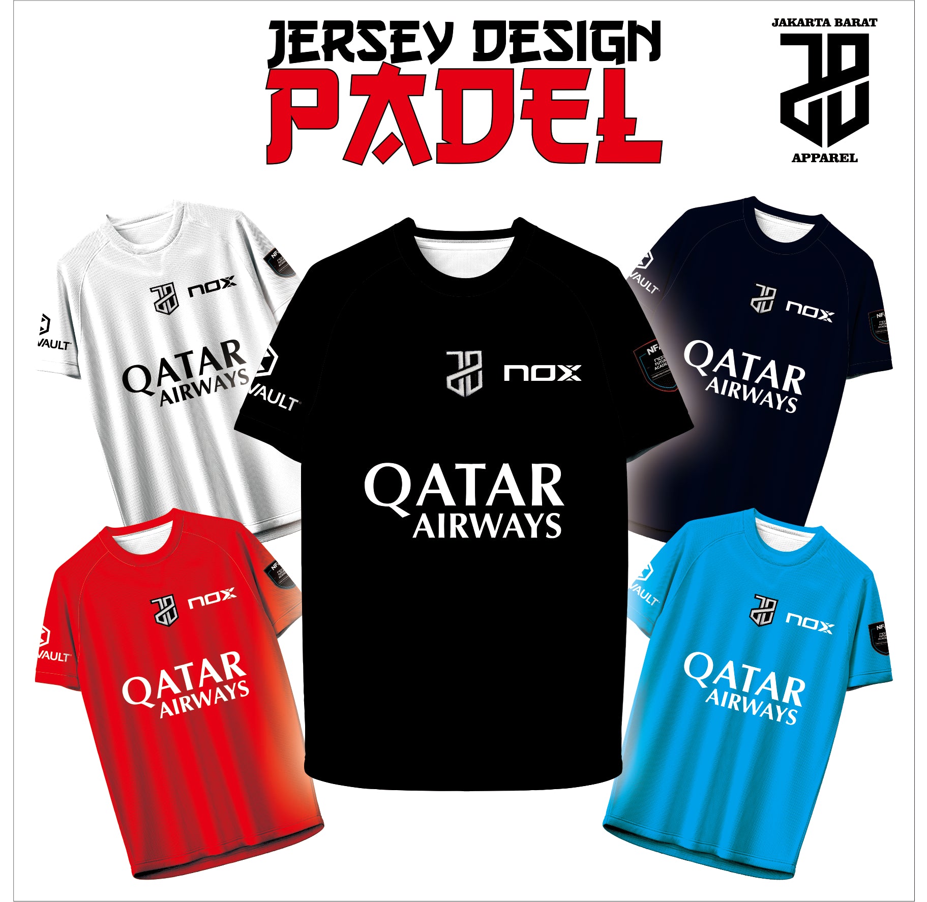 Kaos Jersey Padel Eksklusif – Desain Modern, Full Printing HD, Kualitas Premium