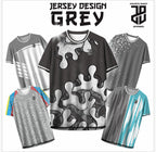 KAOS JERSEY FUTSAL & BADMINTON BAJU   MOTIF KEKINIAN GREY/ABU  DRY FIT PREMIUM MURAH BAHAN EMBOSH KIDS ANAK DAN DEWASA COWO/CEWEBIG SIZE