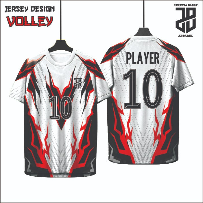 Kaos Jersey Voli/Volley  Desain Modern Bahan Embosh Premium Free Custom Nickname Dewasa Cowo Cewe&Anak Nyaman Dipakai (Copy)