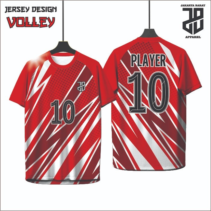 Kaos Jersey Volley  Desain Modern Bahan Embosh Premium Free Custom Nickname Dewasa Cowo Cewe&Anak Nyaman Dipakai