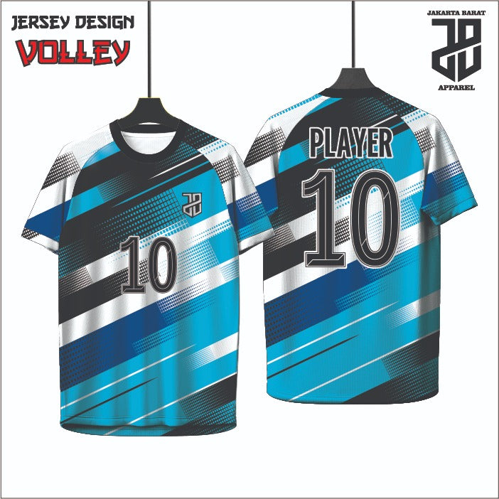 Kaos Jersey Volley  Desain Modern Bahan Embosh Premium Free Custom Nickname Dewasa Cowo Cewe&Anak Nyaman Dipakai