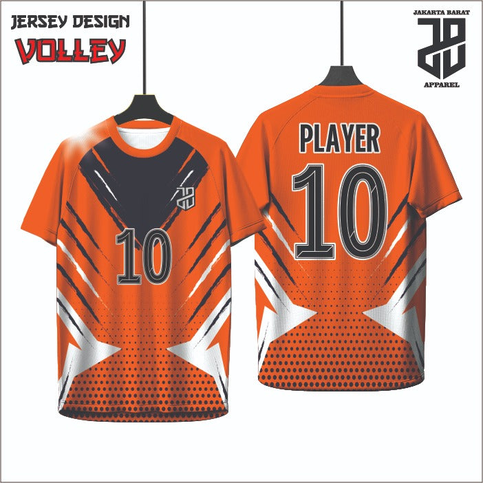 Kaos Jersey Voli/Volley  Desain Modern Bahan Embosh Premium Free Custom Nickname Dewasa Cowo Cewe&Anak Nyaman Dipakai (Copy)