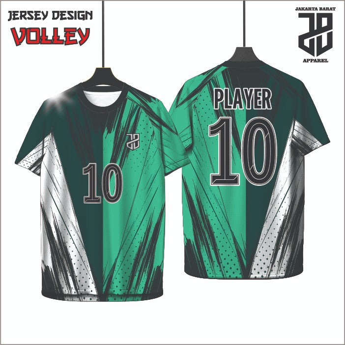 Kaos Jersey Voli/Volley  Desain Modern Bahan Embosh Premium Free Custom Nickname Dewasa Cowo Cewe&Anak Nyaman Dipakai (Copy)