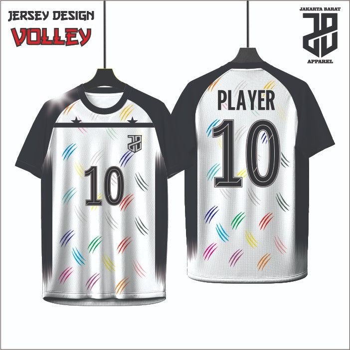 Kaos Jersey Voli/Volley  Desain Modern Bahan Embosh Premium Free Custom Nickname Dewasa Cowo Cewe&Anak Nyaman Dipakai (Copy)