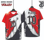 Kaos Jersey Voli/Volley  Desain Modern Bahan Embosh Premium Free Custom Nickname Dewasa Cowo Cewe&Anak Nyaman Dipakai (Copy)