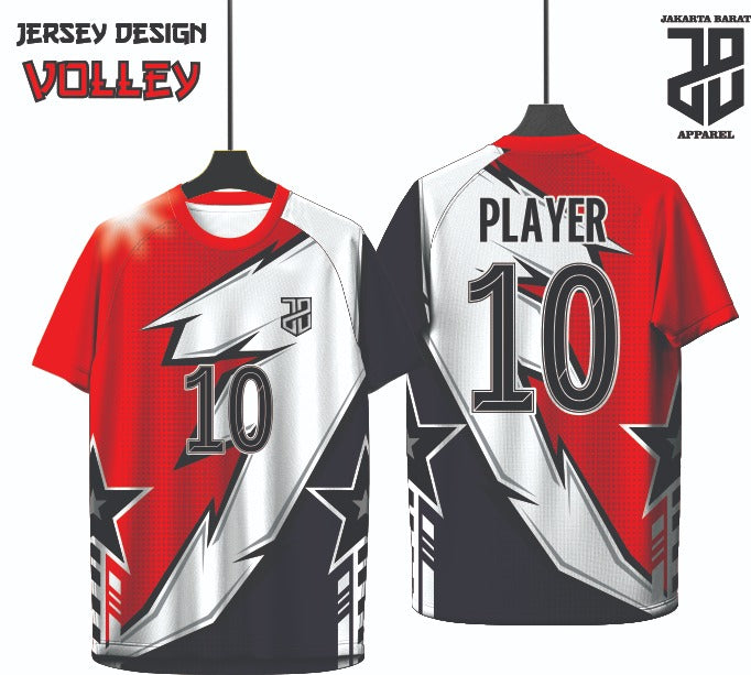 Kaos Jersey Voli/Volley  Desain Modern Bahan Embosh Premium Free Custom Nickname Dewasa Cowo Cewe&Anak Nyaman Dipakai (Copy)