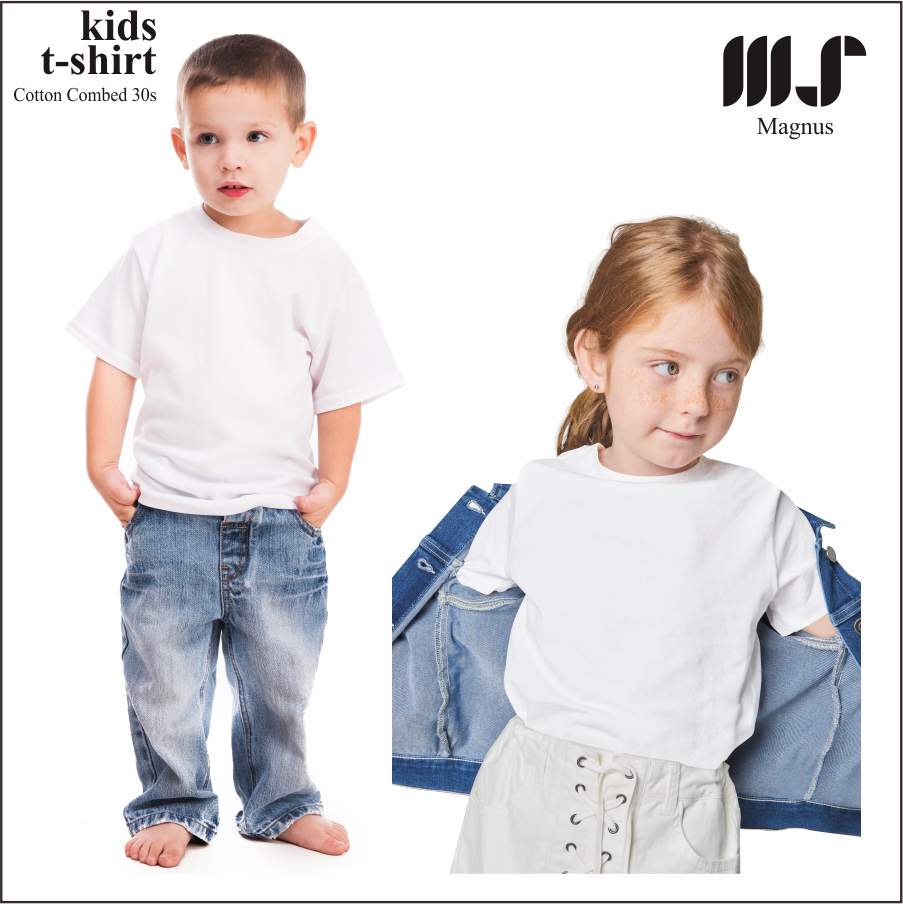Baju Tshirt Kaos Polos Anak Kids perempuan & laki-laki Lengan pendek 100% Katun 30s Premium lembut