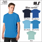 MAGNUS Baju Tshirt Kaos Polos pria wanita Lengan pendek 100% Katun combad 30s Premium Blue Series