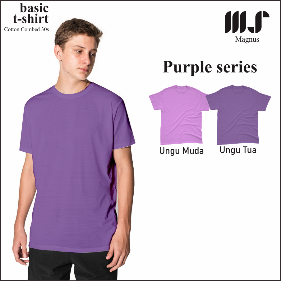 MAGNUS Baju Tshirt Kaos Polos pria wanita Lengan pendek 100% Katun combad 30s Premium Purple/UnguSeries