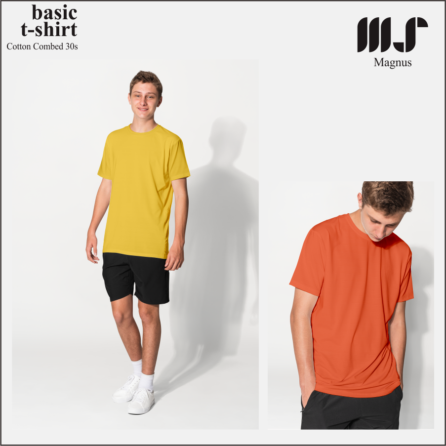 MAGNUS - Baju Tshirt Kaos Polos pria wanita dewasa Lengan pendek 100% Katun 30s Premium 25 warna