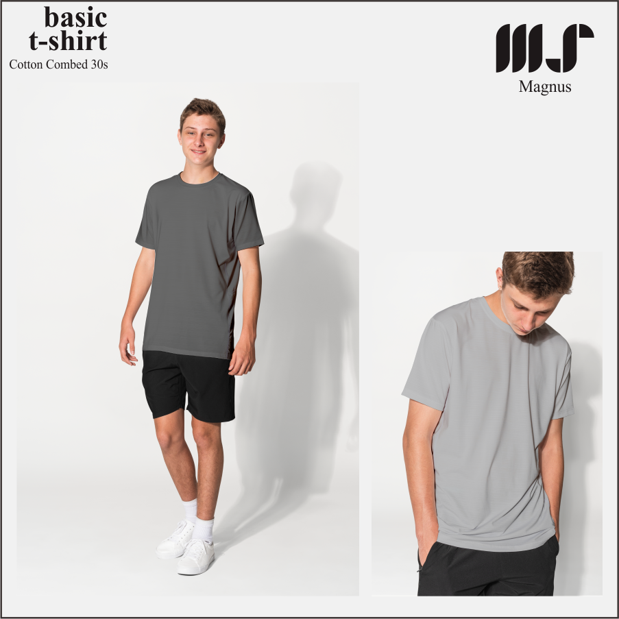 MAGNUS Baju Tshirt Kaos Polos pria wanita Lengan pendek 100% Katun combad 30s Premium Monochrome Series