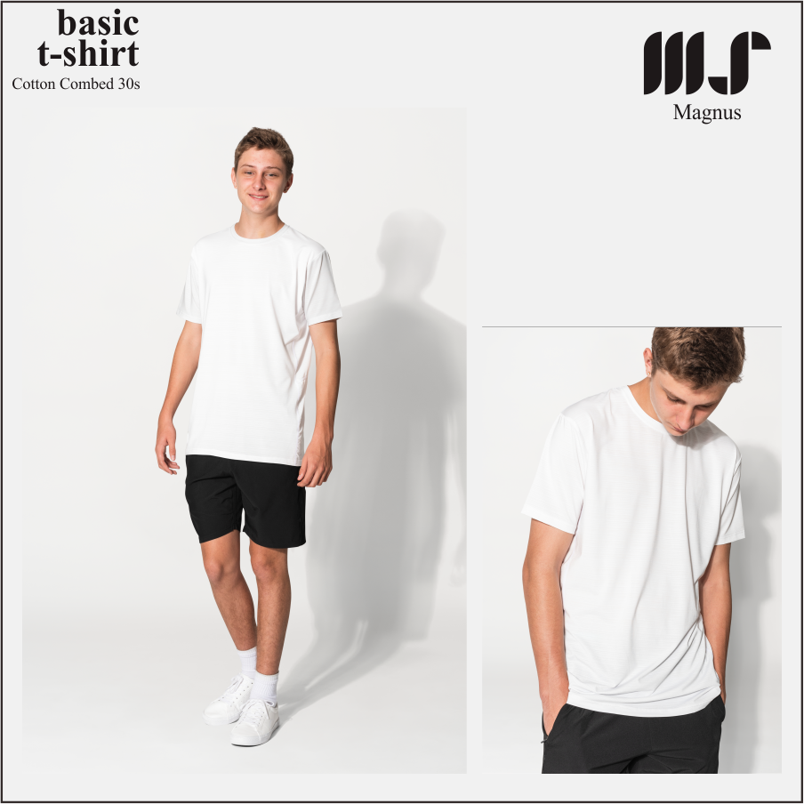 MAGNUS Baju Tshirt Kaos Polos pria wanita Lengan pendek 100% Katun combad 30s Premium Monochrome Series