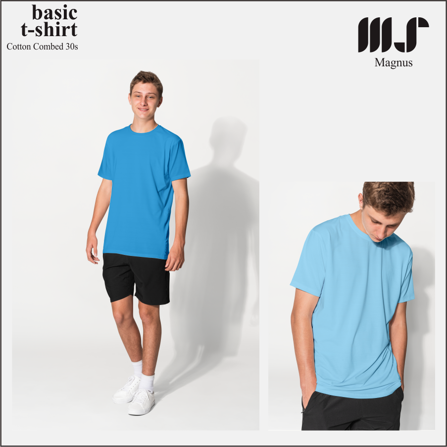 MAGNUS - Baju Tshirt Kaos Polos pria wanita dewasa Lengan pendek 100% Katun 30s Premium 25 warna