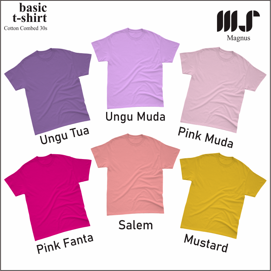 MAGNUS - Baju Tshirt Kaos Polos pria wanita dewasa Lengan pendek 100% Katun 30s Premium 25 warna
