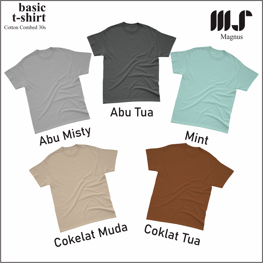 Baju Tshirt Kaos Polos Big Size Ukuran Besar pria wanita Lengan pendek 100% Katun 30s Premium MAGNUS